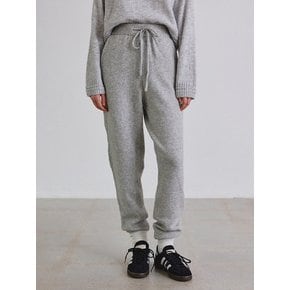 Drawstring knit jogger pants_GREY