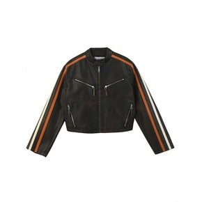 line leather jacket (brown)