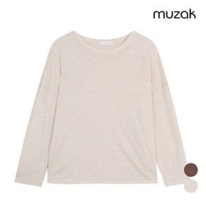 여성 린넨혼방 슬럽 풀오버