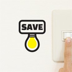 전구모양 save 콘센트 스위치 인테리어 스티커 (8730742)