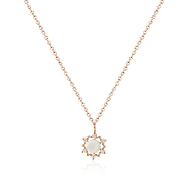 [비앤비골드] 14K 올 플라워 진주 체인 목걸이 MNN38596