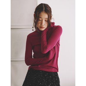 Vivi Turtle Neck T-shirt_wine