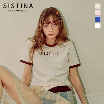 시스티나 코튼 로고 배색 티셔츠_ASJTSO21020