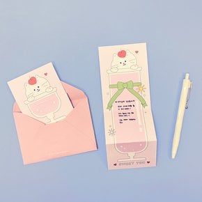 롱롱 메세지 카드 미니 편지지 세트_롱롱소다