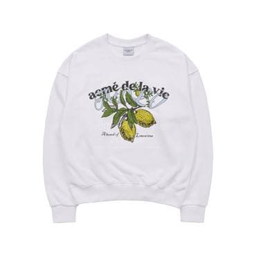 아크메드라비 RETRO LEMON ARTWORK SWEAT SHIRT WHITE-레트로레몬