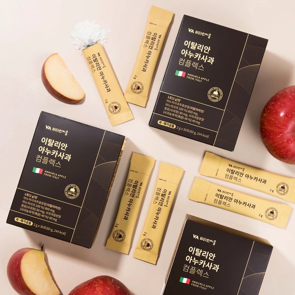 이탈리안 아누카사과 추출 분말 컴플렉스 4박스 총120포 비오틴 맥주효모