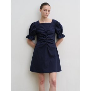 Cotton-seersucker mini dress (navy)