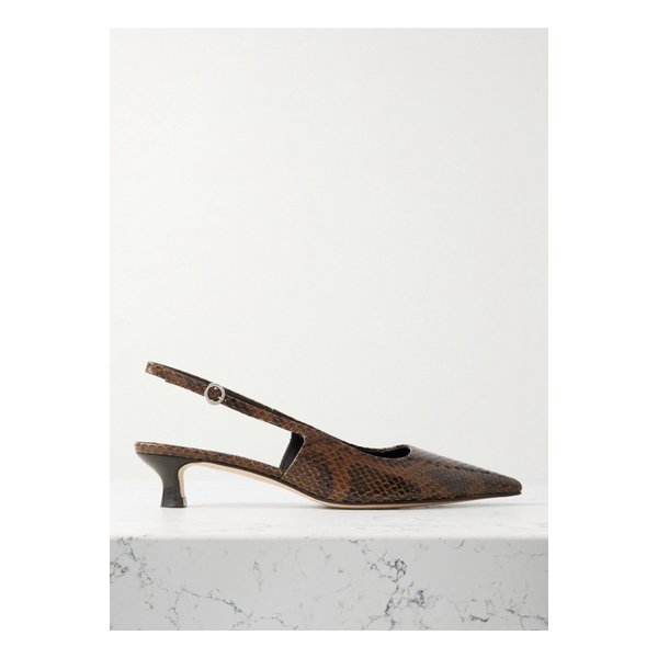 에이디 카트리나 스네이크 이펙트 가죽 슬링백 펌프스 브라운 1647597340508279
