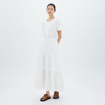 LAP (SET-하의)밴딩 롱 티어드 스커트 AR2WS580