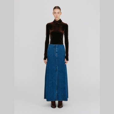 EENK ZOAN Straight Denim Skirt - Blue