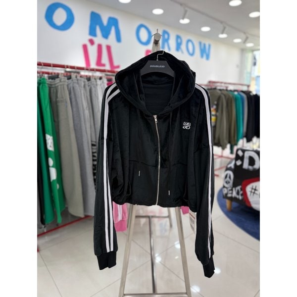 [여주점] 벨벳크롭집업후드,블랙JEZZ40A01