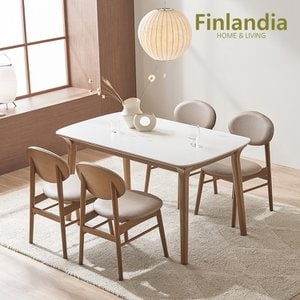 핀란디아 시나몬 포세린 세라믹 4인 식탁세트(의자4)
