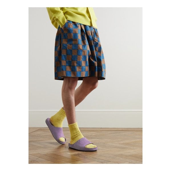 로고 자수 스웨이드 슬라이더 퍼플 1647597341659211