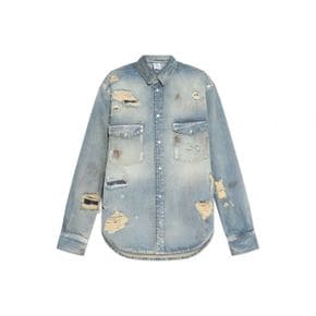 셔츠 위드 worn 이펙트 - UA65SH880N 2803-DISTRESSED 라이트 BLUE 110349882