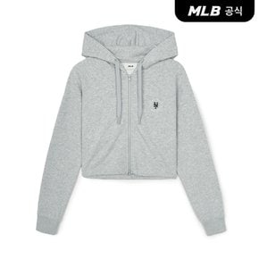 [코리아공식] 여성 베이직 원형로고 크롭 후드집업 NYM (Melange Grey)