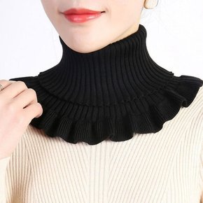 겨울넥워머 여성 3컬러 페이크 니트목폴라 넥워머 프릴 디자인