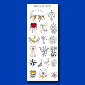 MEGA TATTOO MTS 01 - 문클라우드 타투스티커 헤나 문신 컬러 드로잉