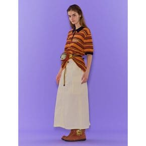 Mesh Striped Polo Sweater  Orange (MS4351A188)