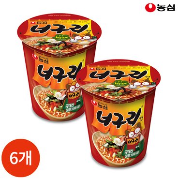  농심 너구리 컵라면 62g x 6개