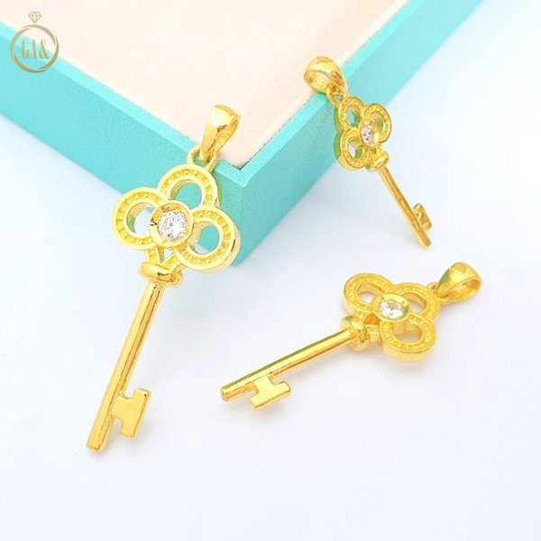 [가앤] 24k순금 큐빅 열쇠 목걸이 메달 펜던트 11.25g