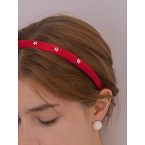 Satin Flower Bead Hairband_RD
