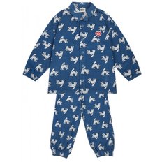 BK4HST11BL [SET] Blue Cat Pattern Corduroy Shirt & Jogger