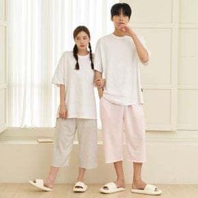 유리 스트라이프 7부 파자마바지 남여공용 여름잠옷 홈웨어 5colors_P395547989