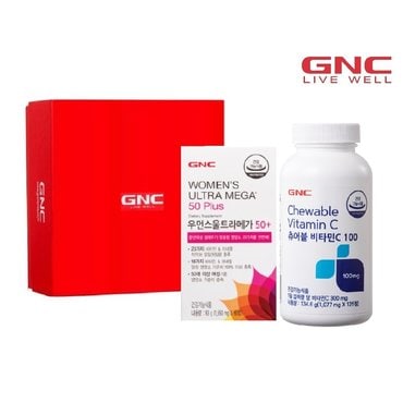 GNC [GNC 여성 비타민 세트] 우먼스50+(60정) & 츄어블 비타민C100(125정)