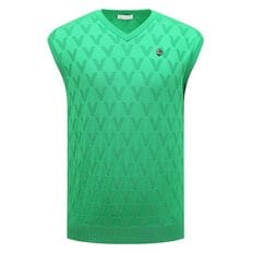 [UNISEX]V LOGO BASIC V-NECK VEST_V31C1SV103_GN