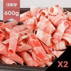  [전통참돼지] 한돈 대패삼겹살 600g + 대패목살 600g, 총 1.2kg (냉동) [다짐육 증정]