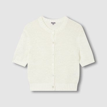 JAJU 25 S/S  여 코튼 블렌디드 반팔 가디건  J115304001