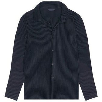 이세이 미야케 옴므 플리츠 [ISSEY MIYAKE HOMME PLISSE] 24FW 옴므 플리세 이세이 미야케 긴팔 셔츠 HP48JJ12374 MIDNIGHT BLU