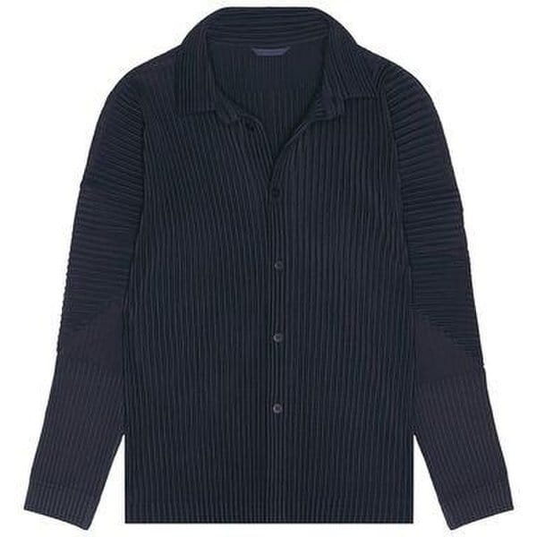 24FW 옴므 플리세 이세이 미야케 긴팔 셔츠 HP48JJ12374 MIDNIGHT BLU