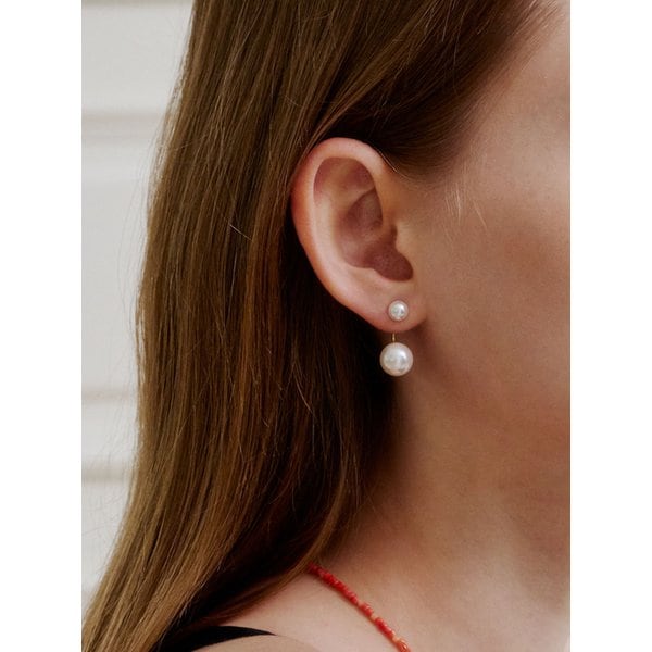 [Silver 925] Bold Double Pearl Earring