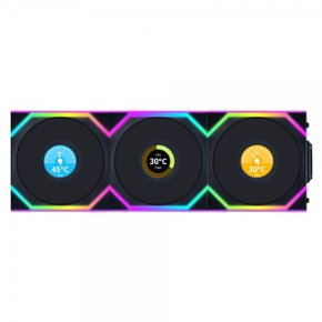 UNI FAN SL Wireless LCD 120 (3팩 블랙) 시스템 쿨러