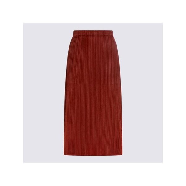 25FW 플리츠플리즈 미디 스커트 PP58JG14645 BROWN RED DOM