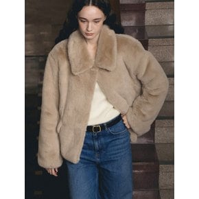 F Fluffy Mink Fur Jacket_Mocha