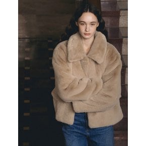 F Fluffy Mink Fur Jacket_Mocha