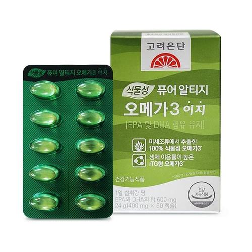 고려은단 식물성 퓨어 알티지 rTG 오메가3 이지 60캡슐 1개 D(1)