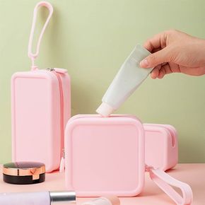 핑크색 화장품 방수 수영가방 메이크업 파우치 물놀이가방 헬스
