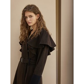 Ruffle Sleeves A-Line Long Coat