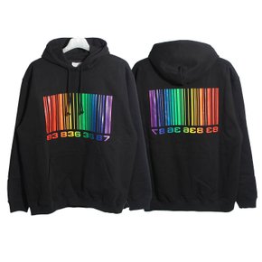 22FW VTMNTS 빅 바코드 후드티 블랙 레인보우 VL14HD250B 1606