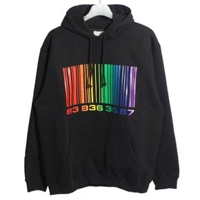 22FW VTMNTS 빅 바코드 후드티 블랙 레인보우 VL14HD250B 1606