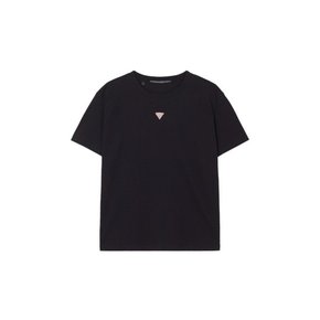 반팔티 NQK MQ2K6451_BLK 남녀공용 라운드넥 미니 삼각로고 반팔티_BLACK