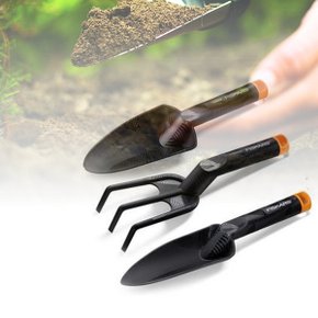 FISKARS 텃밭정리 모종삽 경작기 이식용삽 3종 플랜터세트