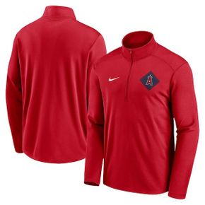 [해외] 969692 나이키 MLB LA 에인절스 Diamond Icon Pacer Quarter-Zip Windbreaker Top - Red