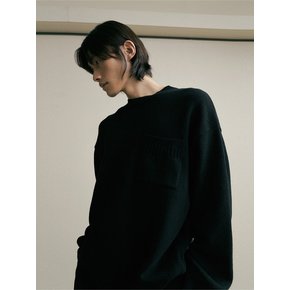 Lambswool crewneck knit (black)