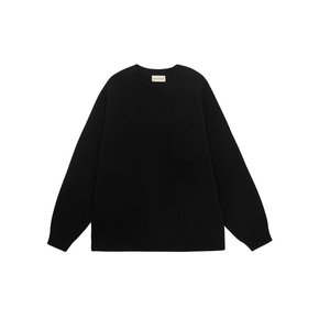 Lambswool crewneck knit (black)