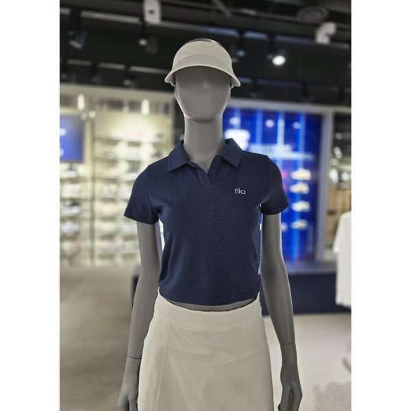 [파주점] 여성 코튼스판 세미크롭 카라티셔츠 (FS2TSH2253F-DNA)