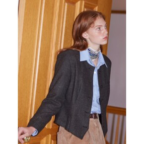 [LINE] Waist Tuck Crop Jacket (Brown)